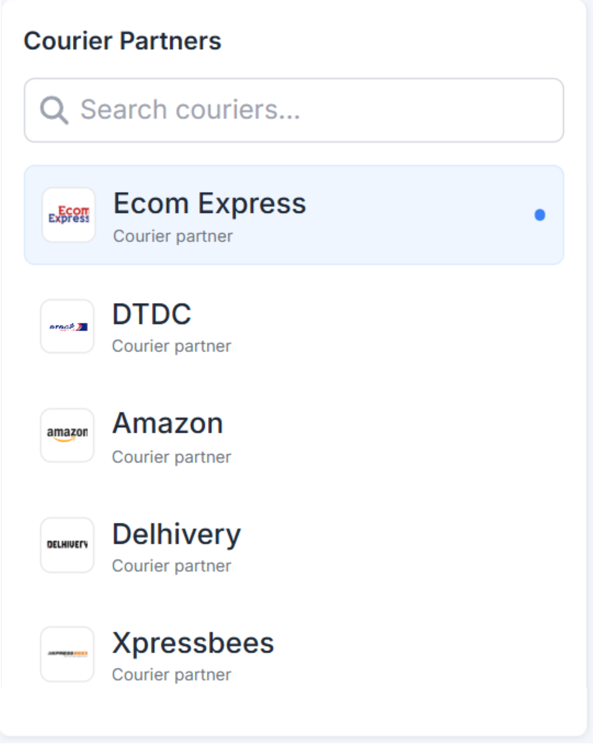 Smart Courier Selection